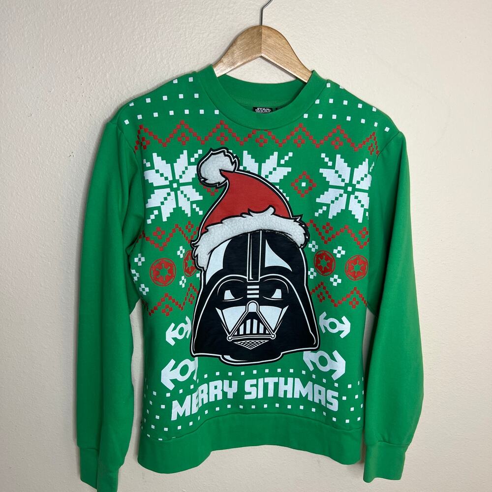 Star Wars Merry Sithmas Green Holiday Sweatshirt Small